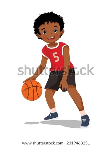 Similar – Image, Stock Photo Young talented basketball player is shooting hoops on his outdoor court and training for future games and tough situations. Preparing for the season. Shooting the basket