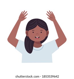 cute little afro girl avatar character vector illustration design