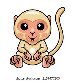 Cute little albino monkey cartoon