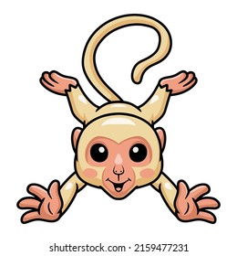 Cute little albino monkey cartoon