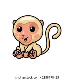 Cute little albino monkey cartoon