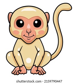 Cute little albino monkey cartoon