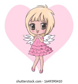 Cute little angel girl character