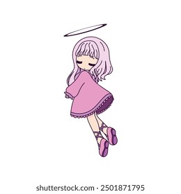 A cute little angel girl Character illustration