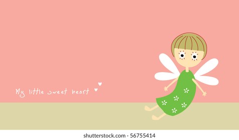 cute little angel greeting tag