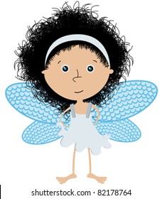 Cute little angel over white