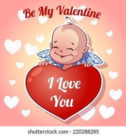 Cute little angel for Valentine's Day