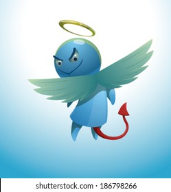 Cute little angel, vector