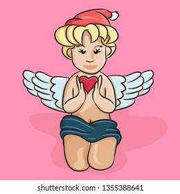cute little angel whit heart