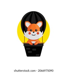 Cute little animal fox in balloon design