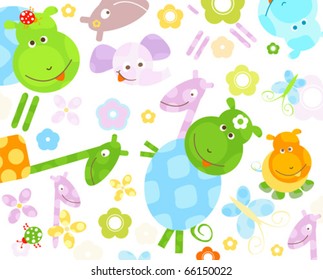  cute little animals background