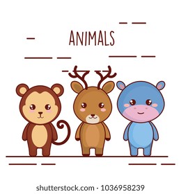 cute and little animals characters