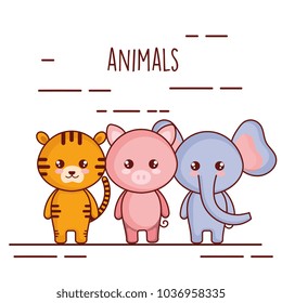 cute and little animals characters