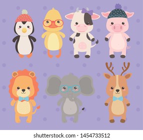 cute and little animals characters
