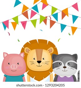 cute and little animals group
