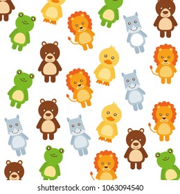 cute little animals pattern background