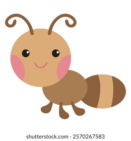 Cute little  ant vector cartoon illustration