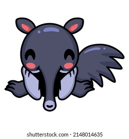 Cute little anteater cartoon character