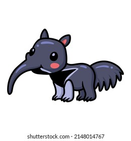 Cute little anteater cartoon character