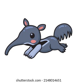 Cute Little Anteater Cartoon Running