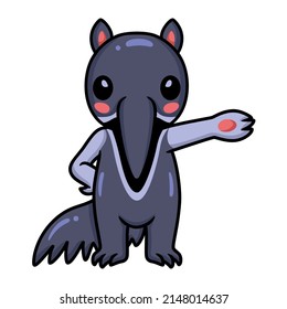 Cute little anteater cartoon standing