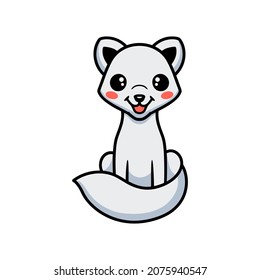 Cute little arctic fox cartoon