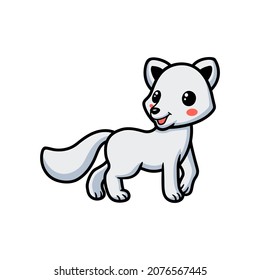 Cute little arctic fox cartoon