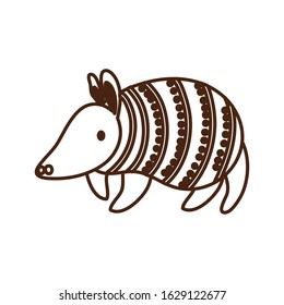 cute little armadillo animal character vector illustration design
