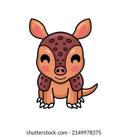 Cute little armadillo cartoon character