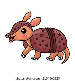 Cute little armadillo cartoon character