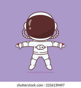 Cute little astronaut floating cartoon illustrationc