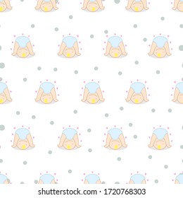 Cute little babies, Happy children in diapers vector illustration