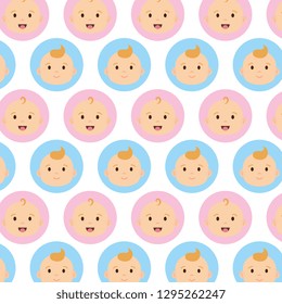 cute and little babies heads pattern