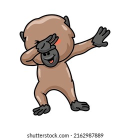 Cute Little Baboon Monkey Cartoon Dancing