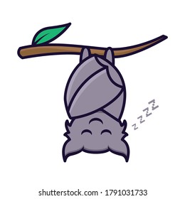 cute little baby bat mascot design illustration