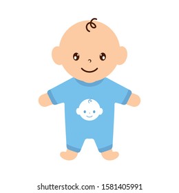 cute little baby boy character vector illustration design