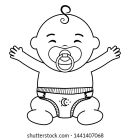cute little baby boy with pacifier