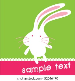 cute little baby bunny arrival card