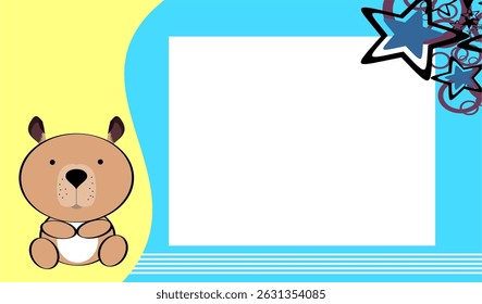 cute little baby capybara background in vector art