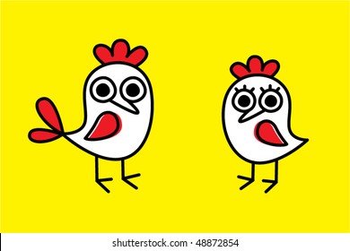 cute little baby chicky couple