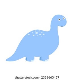 Cute little baby dinosaur. Vector colorful illustration isolated on white background for kids
