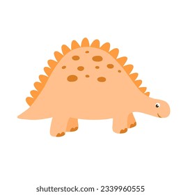 Cute little baby dinosaur. Vector colorful illustration isolated on white background for kids