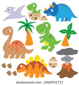 Cute little baby dinosaur  vector cartoon illustration