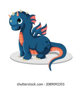 cute little baby dragon cartoon vector illustration