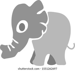 Cute Little Baby Elephant Isolated Vector