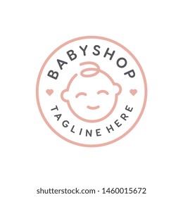 Cute little baby face for Baby Shop logo design