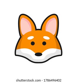 cute little baby fox face vector illustration design