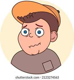 Cute little baby with a frightened expression vector illustration