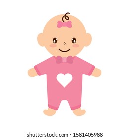 cute little baby girl character vector illustration design