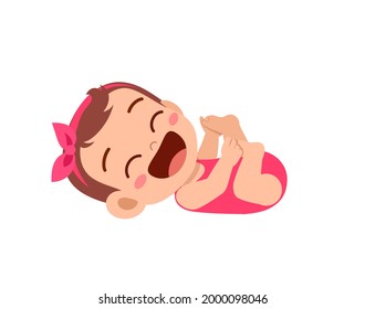 cute little baby girl show happy expression and laugh